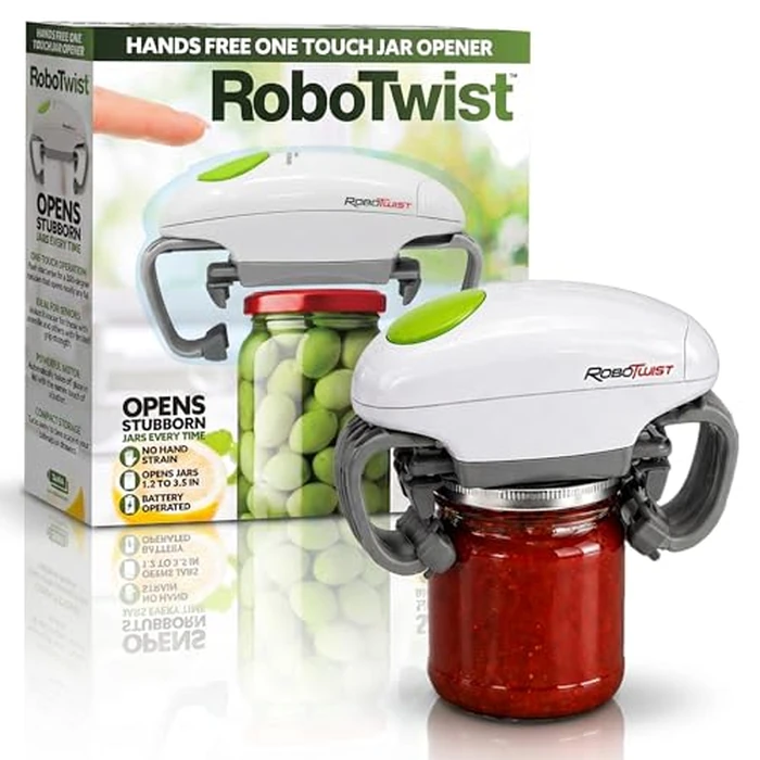 Robotwist Jar Opener, Automatic Jar Opener, Deluxe Model with Improved Torque, Robo Twist Kitchen Gadgets for Home, Electric Handsfree Easy Jar Opener - Works on All Jar Sizes, As Seen on TV by EMSON - Used - Good condition