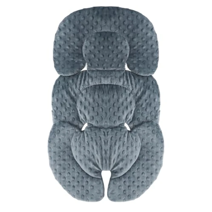 KAKIBLIN Infant Car Seat Insert, Baby Carseat Head & Body Support for Newborn, 2-in-1 Reversible Baby Car Seat Cushion, Soft Stroller Cushion Insert for Bouncer, Strollers, Swing (Grey) by KAKIBLIN - Image 1