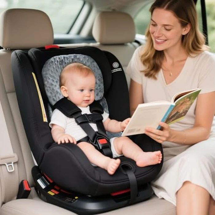 KAKIBLIN Infant Car Seat Insert, Baby Carseat Head & Body Support for Newborn, 2-in-1 Reversible Baby Car Seat Cushion, Soft Stroller Cushion Insert for Bouncer, Strollers, Swing (Grey) by KAKIBLIN - Image 4