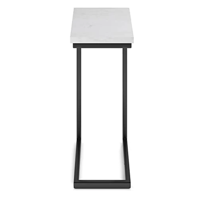 SIMPLIHOME Skyler Metal Table - 18" Wide x 24" High Solid Metal C-Side Table with Genuine White Marble Top, Contemporary Accent End Table for Living Room or Home Office with Slide-Under Design by SIMPLIHOME - Image 3