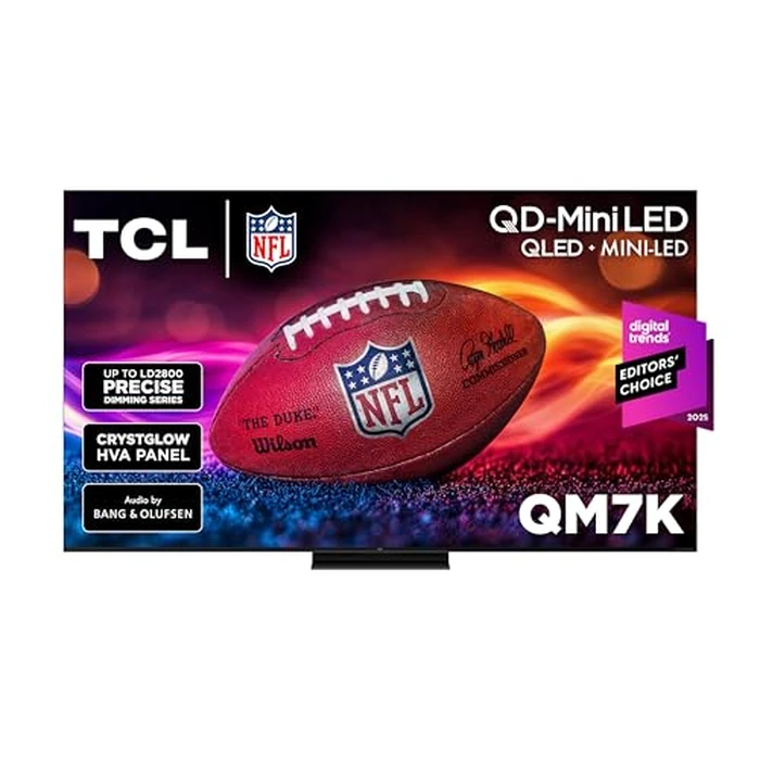TCL 85-Inch QM7K Series QLED 4K Smart QD-Mini LED TV with Google TV (2025 Model) New Halo Control System, LD2800 Precise Dimming Series, HDR 3000 Nits Peak, Audio by Bang & Olufsen - 85QM7K by TCL - Used - Acceptable condition