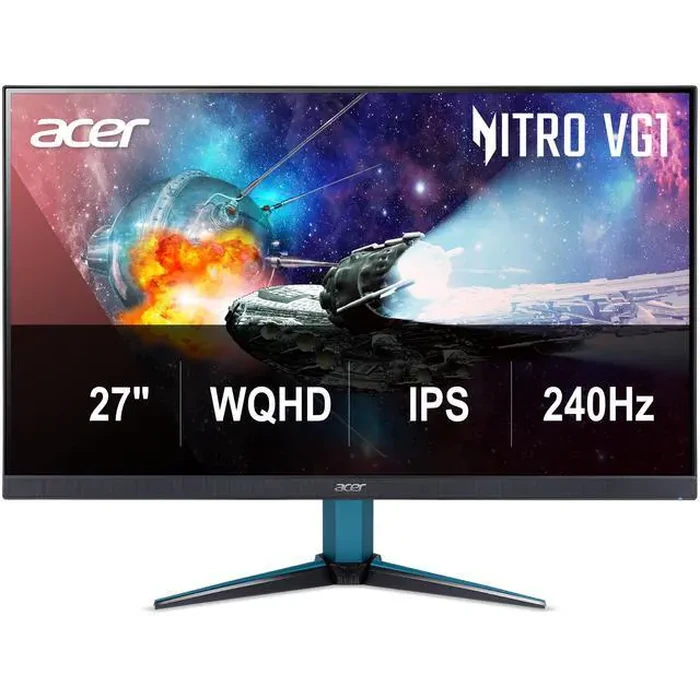 Acer Nitro 27" WQHD 2K 1440P 240HZ IPS 0.5ms with AMD FreeSync Premium HDR400 Gaming Computer Monitor with Speakers VG272U W2BMIIPX by Acer America - Image 2