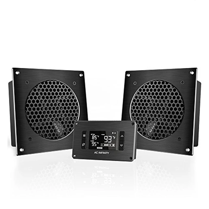 AC Infinity AIRPLATE T8, Quiet Cooling Dual-Fan System 6" with Thermostat Control, for Home Theater AV Cabinets by AC Infinity - Used - Like New condition - US$95.62