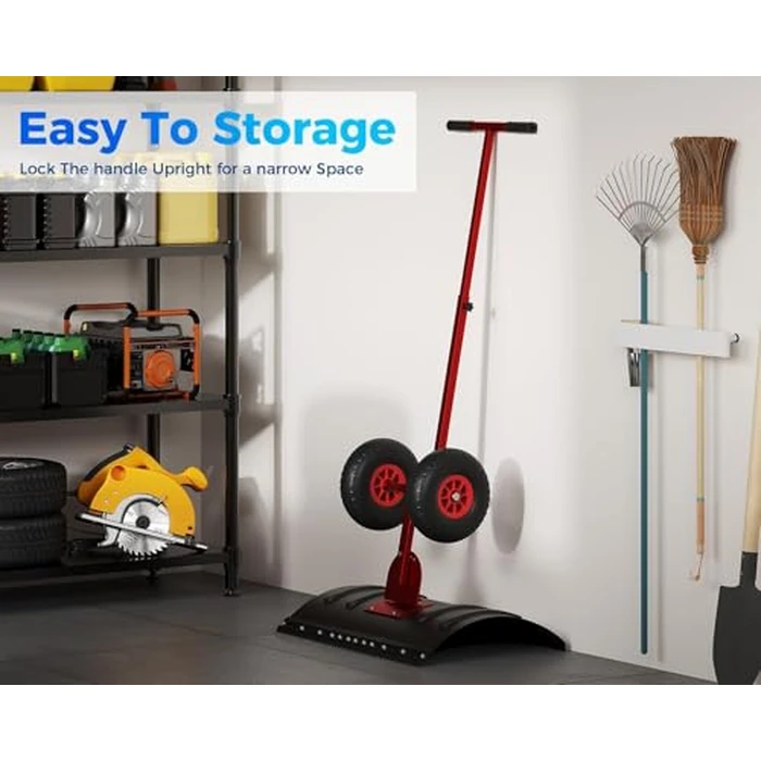 Snow Pusher with Wheels 29" W x 20" H, Heavy Duty Metal Snow Shovel for Driveway, Adjustable Handle & Angle, Ergonomic Double Rod Design, Efficient Snow Removal for Sidewalks & Decks by ExploreHorizon - Image 6