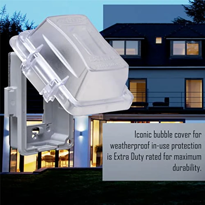 TayMac MM420C 1-Gang Nonmetallic Extra Duty Weatherproof In-Use Horizontal/Vertical 16-in-1 Standard Cover, 2.75 in, Clear by TayMac - Image 7