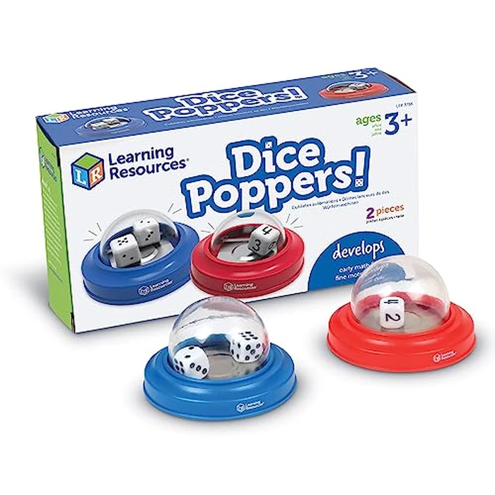Learning Resources Dice Poppers - Board Game Accessory, Dice Game Popper for Trivia Nights, Math for Kids, Ages 3+ by Learning Resources - Used - Very Good condition - US$13.71