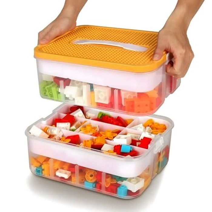 WillingHeart Kids Toys Storage Organizer for Lego Clear Building Blocks Container Box - Yellow by WillingHeart - Refurbished - Excellent condition