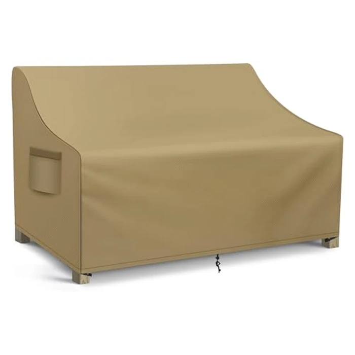 WLEAFJ Patio Sofa Cover Waterproof, 3-Seater Outdoor Sofa Cover, Heavy Duty Deep Lounge Loveseat Cover, Large Lawn Patio Furniture Covers with Air Vent, 78’’ W x 33’’ D x 32’’ H, Khaki by WLEAFJ - Used - Like New condition - US$23.11