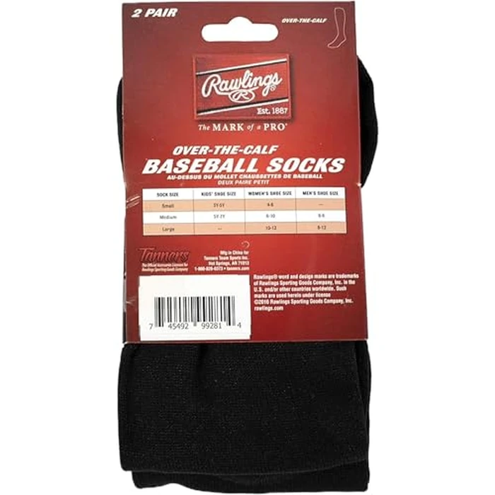 Baseball Socks 2 Pair (Medium/Columbia Blue) by Rawlings - Image 4