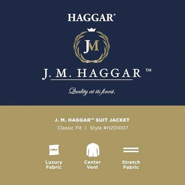 Haggar J.M Subtle Print Classic Fit Suit Separates - Pants and Jackets Blue Windowpane by Haggar - Image 5