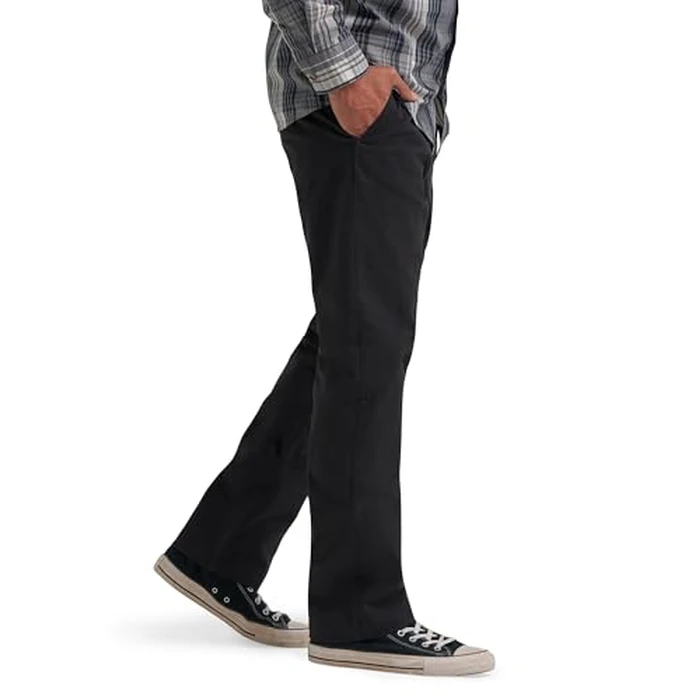 Wrangler Men's Straight Fit Flat Front Chino, Jet Black, 36W x 32L by Wrangler Authentics - Image 5