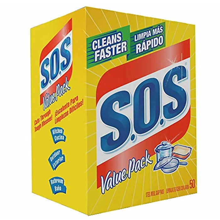 S.O.S 98014 Steel Wool Soap Pad (50 Count) by Scotch-Brite - Used - Like New condition