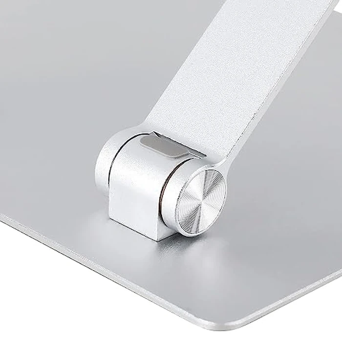 Amazon Basics Sturdy and Portable Ergonomic Laptop Stand for Desk, Height Adjustable Riser with Ventilated Cooling, Foldable, Fits all Laptops up to 15.6 Inch, Silver by Amazon Basics - Image 6