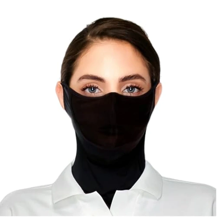 BAROBIRDIE Cooling Face Mask UVA UVB 99.9% Block Made in KOREA UV Protection Lightweight Breathable Outdoor Sports Mesh Adjustable Fit Golf Cycling Driving Gardening One Size (Black) by BAROBIRDIE - Image 1