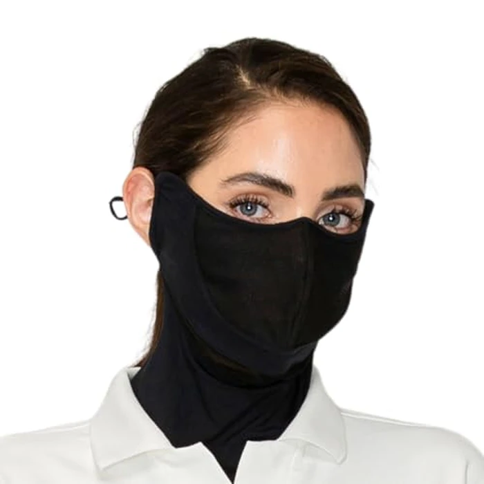 BAROBIRDIE Cooling Face Mask UVA UVB 99.9% Block Made in KOREA UV Protection Lightweight Breathable Outdoor Sports Mesh Adjustable Fit Golf Cycling Driving Gardening One Size (Black) by BAROBIRDIE - Image 2