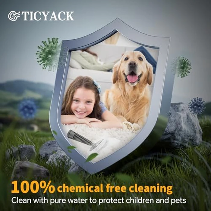TICYACK Steam Cleaner Handheld for Home-500ml Large Capacity Steam Cleaner with 16 Accessories, Auto Continuous Steam & Safety Lock, Multi-Purpose for Kitchen Grease, Bathroom Grout (Grey/white) by TICYACK - Image 6