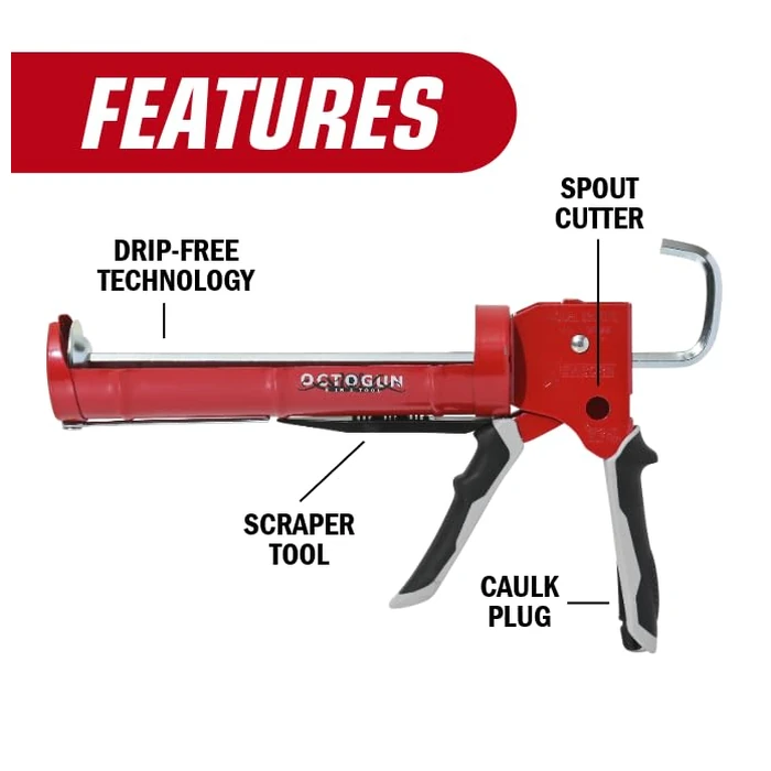 Newborn 930-GTD Drip-Free Smooth Hex Rod Cradle Caulking Gun with Gator Trigger Comfort Grip, 1/10 Gallon Cartridge, 10:1 Thrust Ratio by Newborn - Image 4