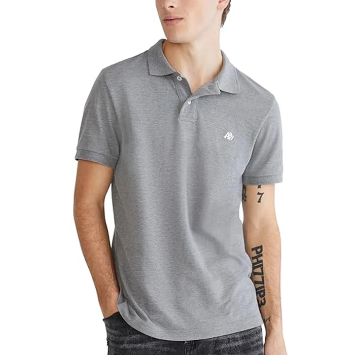 Aero A87 Solid Pique Polo, Charcoal Heather Grey, S by AEROPOSTALE - Used - Very Good condition - US$15.87
