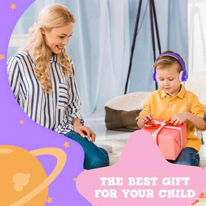 VkingMoR Kids Headphones for School Travel, Upgrade USB Type C Safe Volume 94dB, with Mic HD Stereo Sound Foldable On-Ear Headphones for Boys/Girls/Students/Tablet/Travel Purple by VkingMoR - Image 7