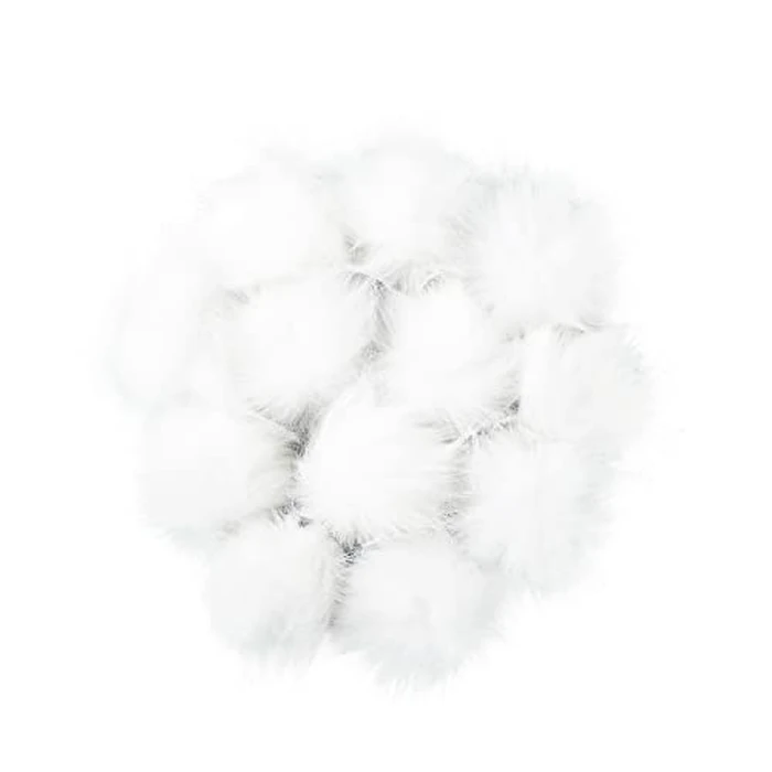 12 Pieces Christmas White Faux Fur Pom Pom Balls Fur Fluffy Pompom Ball with Elastic Loop for Hats Shoes Scarves Gloves Scarves Bag Key Chain Charms Accessories(White) by Homtable - Used - Very Good condition - US$8.41