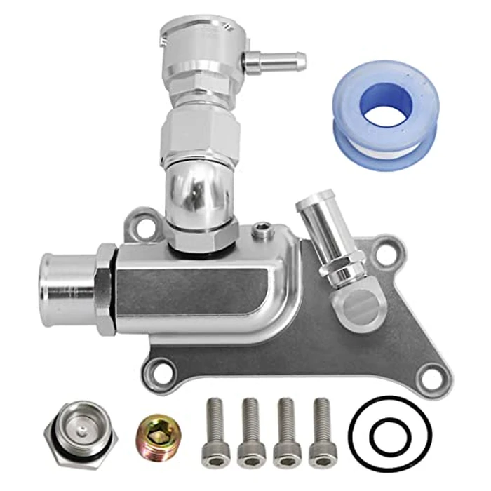 Tektall Upper Coolant Housing with Straight Elbow Filler Neck Hose Replace For K-Series K20Z3 K24 16AN Engine Silver by Tektall - Used - Very Good condition - US$43.94