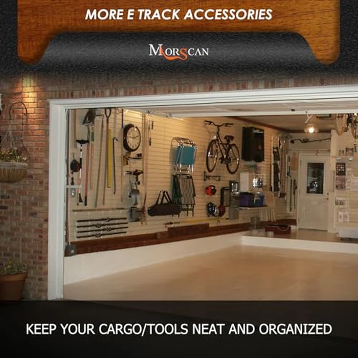 10 Pack E Track Heavy Duty Shovel Hanger, Large Steel Tool Hook Double J Hook for Store Long Handled Tools in Trailers, Trucks, Vans, Warehouses, Garages, Workshop, Garden Tools Organizers Storage by MorScan - Image 7