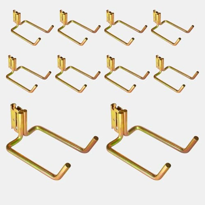 10 Pack E Track Heavy Duty Shovel Hanger, Large Steel Tool Hook Double J Hook for Store Long Handled Tools in Trailers, Trucks, Vans, Warehouses, Garages, Workshop, Garden Tools Organizers Storage by MorScan - Image 8