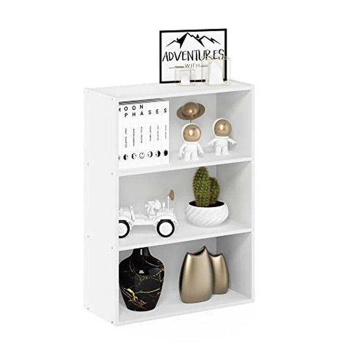 Furinno PASIR Book Shelf, 3-Tier Bookshelf, Storage Shelves Bookcase, 9.7 x 23.7 x 31.5, for Living Room, Bedroom, Home Office, Plain White by Furinno - Image 5