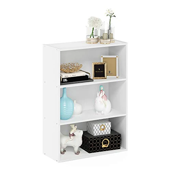 Furinno PASIR Book Shelf, 3-Tier Bookshelf, Storage Shelves Bookcase, 9.7 x 23.7 x 31.5, for Living Room, Bedroom, Home Office, Plain White by Furinno - Image 6
