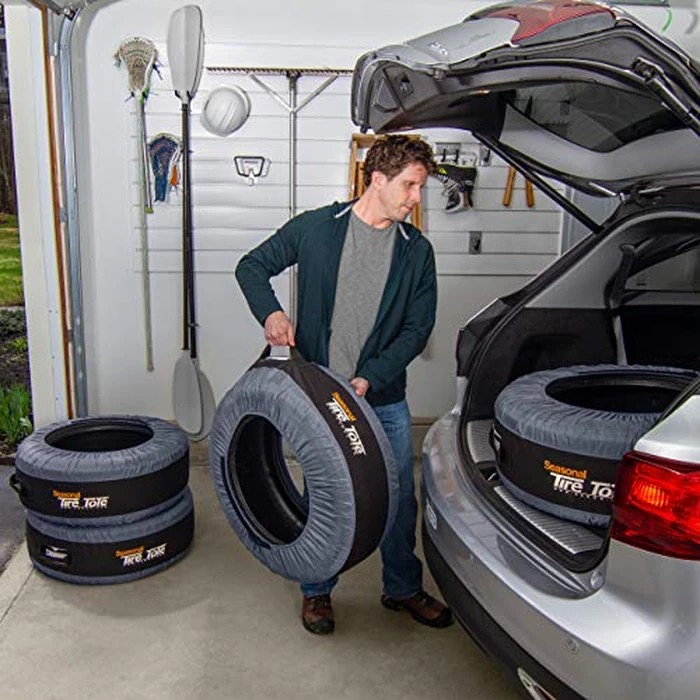 Kurgo Seasonal Tire Tote | Spare Tire Cover | Portable Wheel Bags | Winter Tire Cover | Eco-Friendly Tire Totes | Handle for Easy Transportation | Universal Fit by Kurgo - Image 4