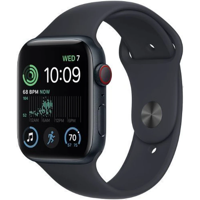 Apple Watch SE 2nd Gen (2022) (Cellular + GPS) - 32GB - 40mm - Midnight Aluminum Case with Midnight Rubber Sport Band - Small/Medium Size by Apple - Image 2