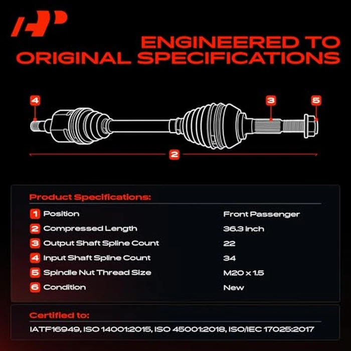 A-Premium CV Axle Shaft Assembly Compatible with Chevrolet Aveo 2004-2011, Aveo5 2007-2011 & Pontiac G3 2009, L4 1.6L Manual Transmission, Front Right Passenger Side, Replace# 96348791 by A-premium - Image 3