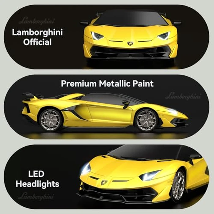 AEROQUEST Lamborghini Remote Control Car, 1:24 Scale Electric Sport Racing Hobby Toy Car Lamborghini Model Vehicle for Boys Girls Birthday Gifts, Yellow by AEROQUEST - Image 4