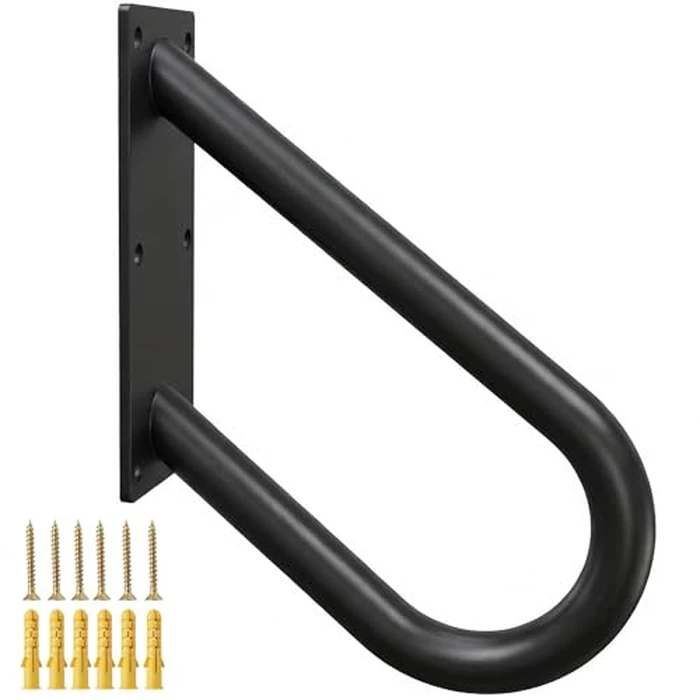 WIPHANY Handrails for Outdoor Step U Shaped Pipe Grab Hand Rails for 1-3 Steps Indoor or Outdoor Stair Wall-Mount Hand Railing for Garage Porch Patio Garden Entrance by WIPHANY - Image 1
