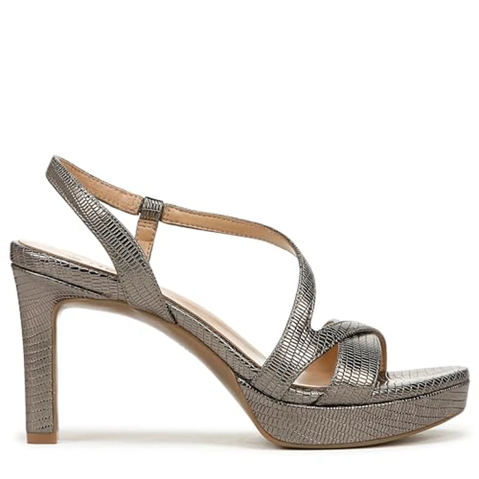 Naturalizer Women's Abby Heeled Sandal, Pewter Lizard, 7.5 by Naturalizer - Image 6