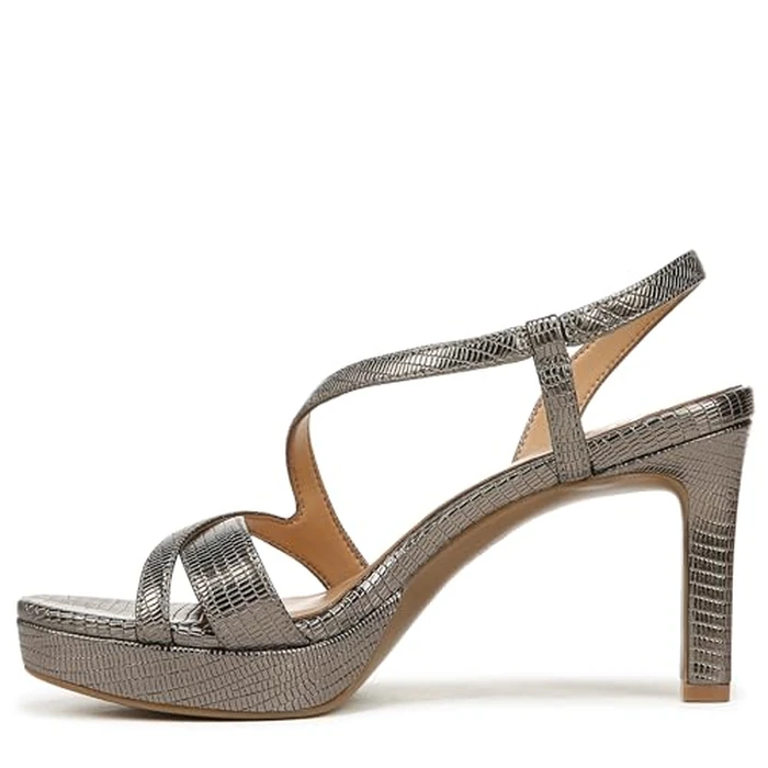 Naturalizer Women's Abby Heeled Sandal, Pewter Lizard, 7.5 by Naturalizer - Image 9