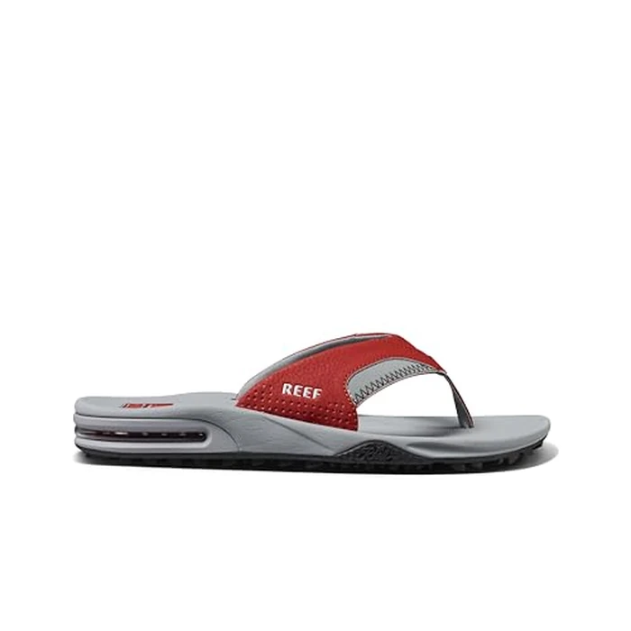 REEF Fanning Pregame Men's Bottle Opener Flip Flop, Arch Support, Durable Outsole, Water Friendly, Red/Grey, 11 by REEF - Image 4
