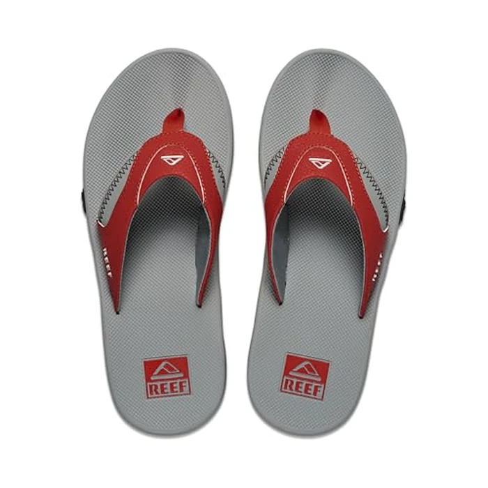 REEF Fanning Pregame Men's Bottle Opener Flip Flop, Arch Support, Durable Outsole, Water Friendly, Red/Grey, 11 by REEF - Image 5