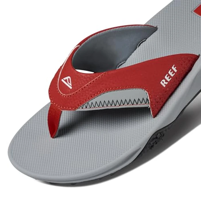 REEF Fanning Pregame Men's Bottle Opener Flip Flop, Arch Support, Durable Outsole, Water Friendly, Red/Grey, 11 by REEF - Image 6