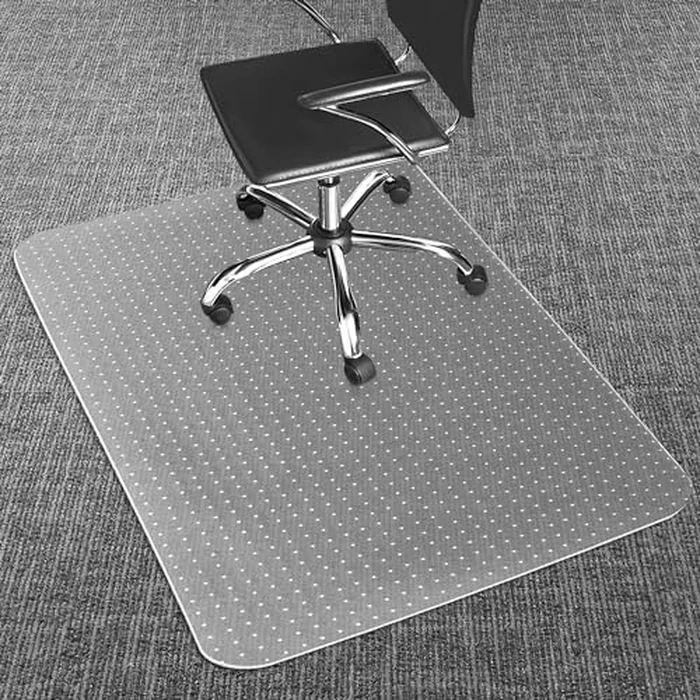 Office Chair Mat for Carpets, 48"x 36" Heavy Duty Clear Plastic Floor Protector, Non-Slip Computer Desk Chair Mat for Low Pile Carpeted Floors, Smooth Rolling Carpet Chair Mat for Home Office by LeapYouth - Image 1