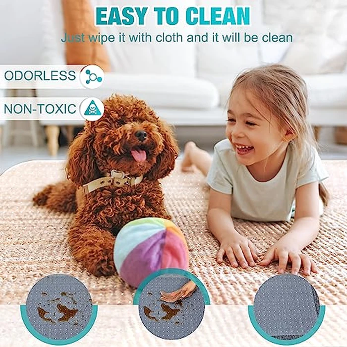 Office Chair Mat for Carpets, 48"x 36" Heavy Duty Clear Plastic Floor Protector, Non-Slip Computer Desk Chair Mat for Low Pile Carpeted Floors, Smooth Rolling Carpet Chair Mat for Home Office by LeapYouth - Image 5