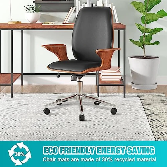 Office Chair Mat for Carpets, 48"x 36" Heavy Duty Clear Plastic Floor Protector, Non-Slip Computer Desk Chair Mat for Low Pile Carpeted Floors, Smooth Rolling Carpet Chair Mat for Home Office by LeapYouth - Image 7