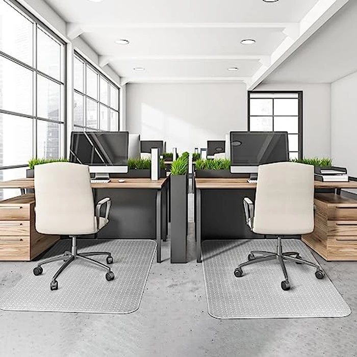 Office Chair Mat for Carpets, 48"x 36" Heavy Duty Clear Plastic Floor Protector, Non-Slip Computer Desk Chair Mat for Low Pile Carpeted Floors, Smooth Rolling Carpet Chair Mat for Home Office by LeapYouth - Image 8