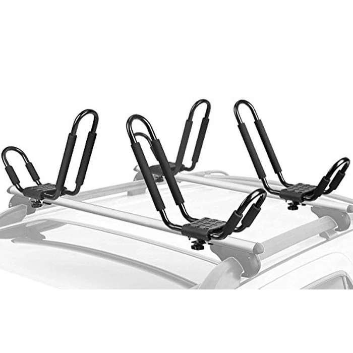 Leader Accessories Kayak Rack 2 Pair J Bar for Canoe Surf Board SUP On Roof Top Mount Crossbar with 4 pcs Tie Down Straps by Leader Accessories - Image 1