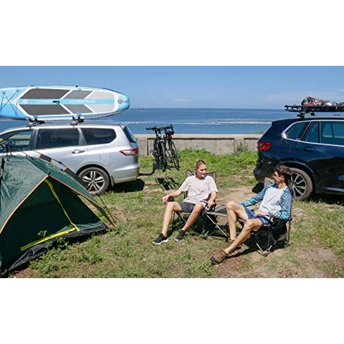 Leader Accessories Kayak Rack 2 Pair J Bar for Canoe Surf Board SUP On Roof Top Mount Crossbar with 4 pcs Tie Down Straps by Leader Accessories - Image 5