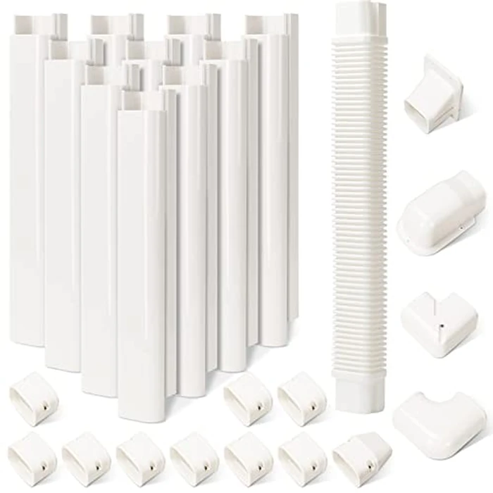 HOXHA 3" W 16.1Ft L Line Set Cover Kit for Mini Split & Central AC Systems - White PVC Tubing Cover - 487mm Length by HOXHA - Used - Like New condition - CA$44.68