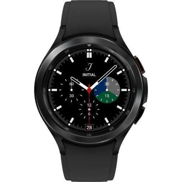 Samsung Galaxy Watch4 (Bluetooth + LTE) - 16GB - 46mm - Black Classic (Stainless Steel) Case with Black Fluoroelastomer Ridge Sports Band by Samsung - Refurbished - Excellent condition - US$45.98