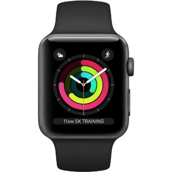 Apple Watch Series 3 (Cellular + GPS) - 16GB - 38mm - Space Grey Aluminum Case with Black Rubber Sport Band by Apple - Image 1