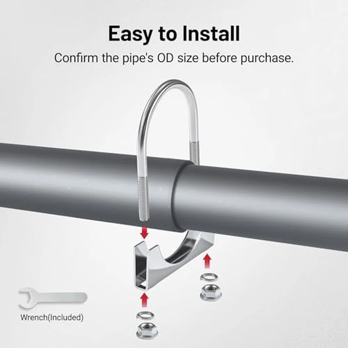 EVIL ENERGY 5" Heavy Duty U Bolt Exhaust Clamp, 5 Inch Stainless Steel U Muffler Clamps, Saddle Style, 2PCS by EVIL ENERGY - Image 4