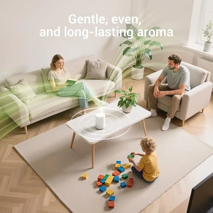 ASAKUKI Essential Oil Diffuser for Home, 300 ml Humidifier with Automatic Shut-Off, Quiet Aromatherapy Diffuser with 7 LED Lights for Living Room, Kitchen, Bedroom, Hotel, Gift for Mom - Pure White by ASAKUKI - Image 7